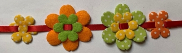 Stoff-Filz Blume Grandiosa, grün mit weissen Tupfen